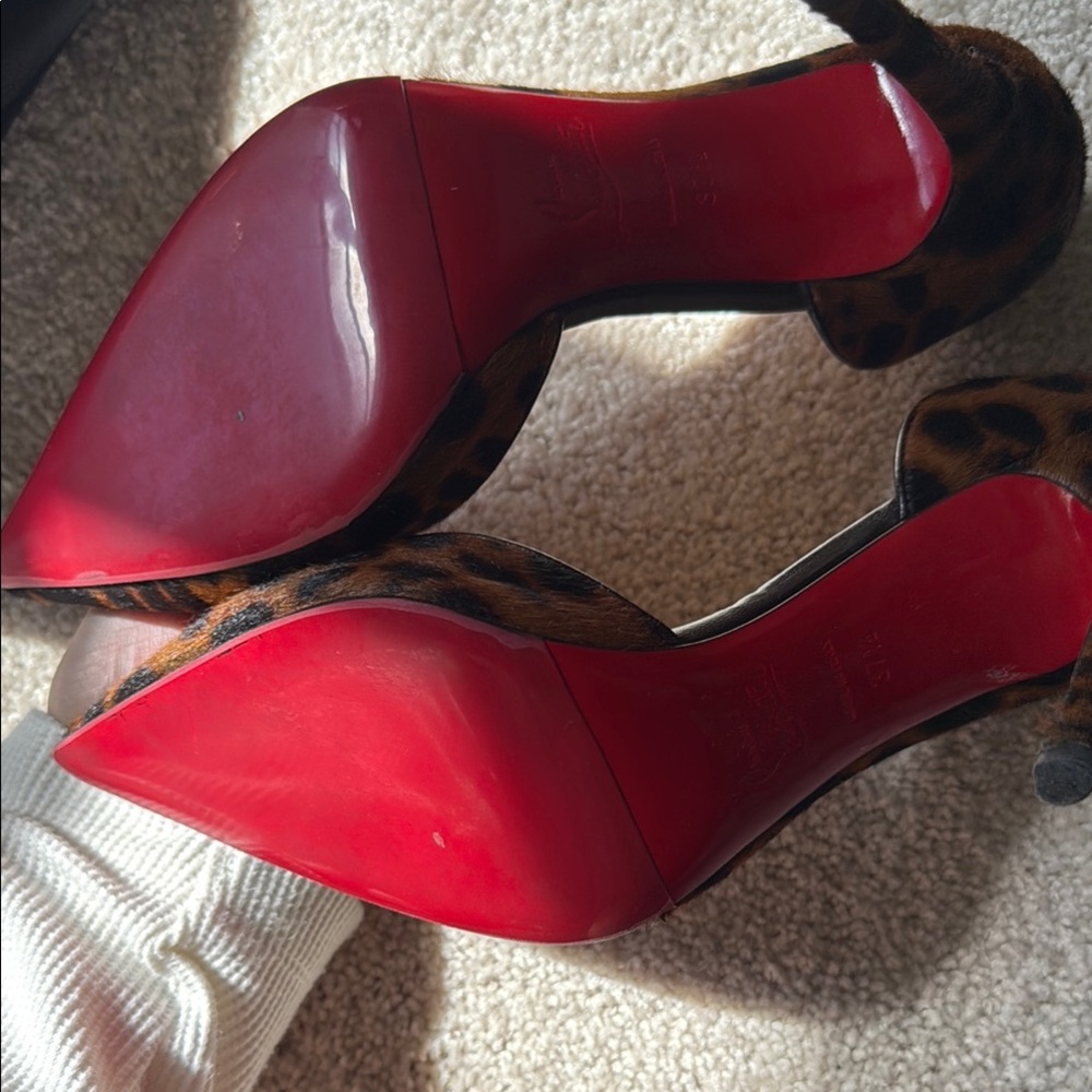 With box Christian Louboutin Brown and Black leopard print Iriza - Picture 5 of 8